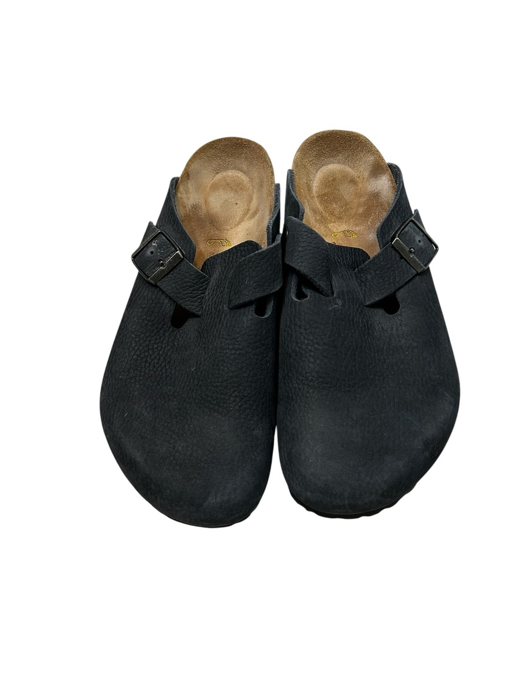 Birkenstock Boston Oiled Leather Cloud Black Women’s Size 41 L10 M8 Comfort Mule - Picture 2 of 7